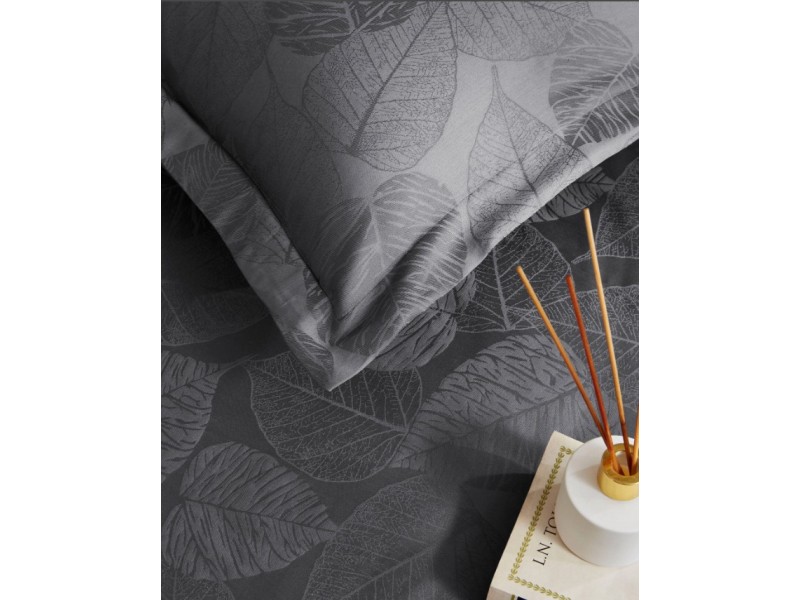 Двоен комплект от памучен сатен жакард Linden 2 СИВ