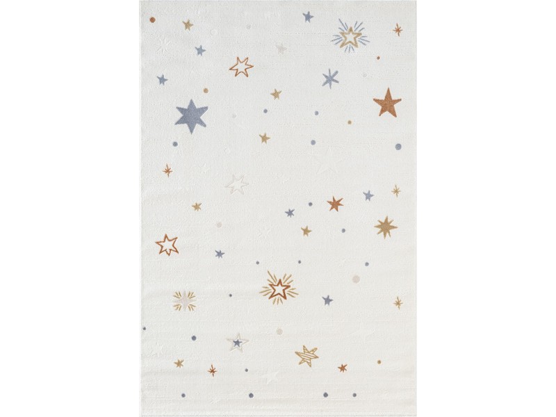 Детски килим със звезден мотив, кремав - 160 х 230 см.