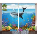 Детски пердета 3D, комплект Море